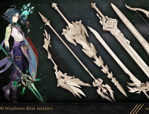 90+原神武器模型包Blend资产库