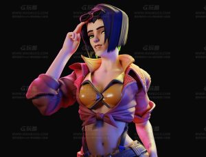 时尚个性短发赛博朋克女孩Blend模型