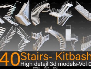 40个高细节楼梯Blend资产库
