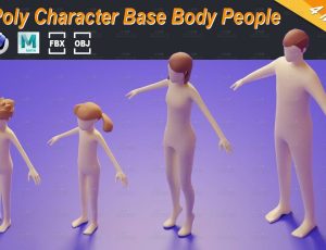 低多边形3D人物基础身体模型Blend模型