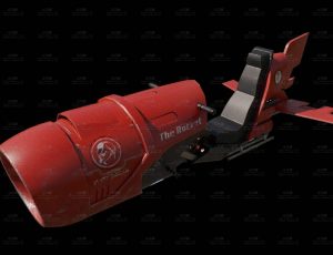 高级红色赛博朋克飞行摩托车Blend模型