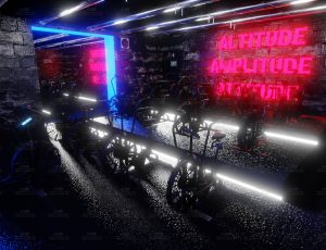 霓虹灯风格自行车健身室Blend工程源文件