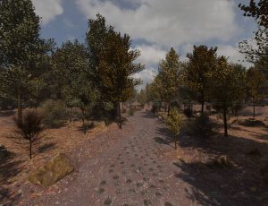 秋季小树林道路凉亭场景Blend工程源文件