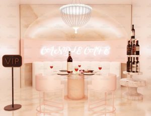 粉红咖啡馆场景Blend工程源文件
