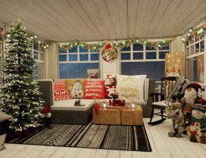 圣诞节露台场景Blend工程源文件