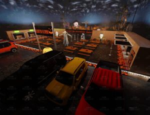 恐怖主题干草车场景Blend工程源文件