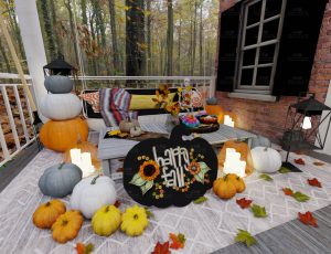 秋季门廊场景Blend工程源文件