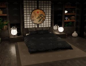 日本舒服卧室场景Blend工程源文件