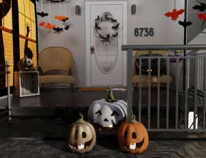 万圣节主题门廊场景Blend工程源文件