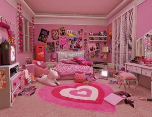 粉红色小公主女生房间Blend工程源文件