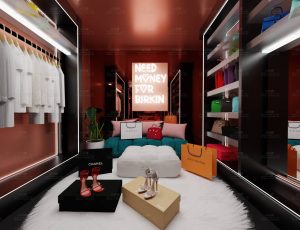 女性衣柜间场景Blend工程源文件