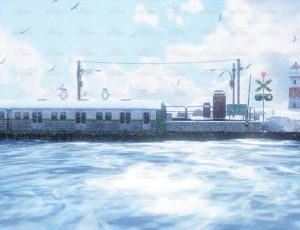 冬季列车轨道路旁场景Blend工程源文件