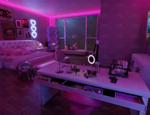 网络女网红卧室Blend工程源文件