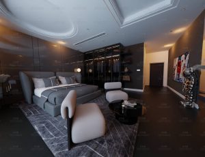 高档时尚奢侈卧室Blend工程源文件