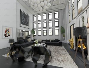 奢侈宽敞大客厅场景Blend工程源文件