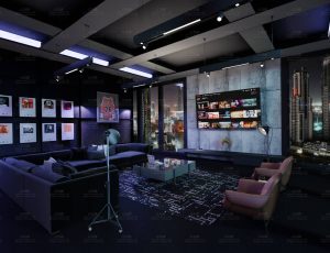 高级水泥风格平常套房Blend工程源文件