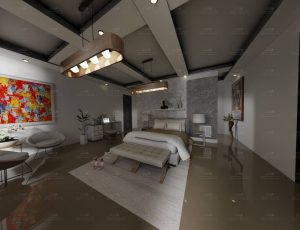 傍晚女性卧室场景Blend工程源文件