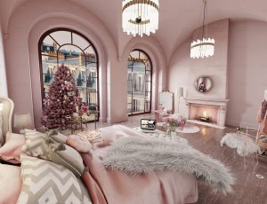 粉色网红主播高雅卧室Blend工程源文件