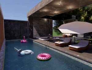 私人别墅泳池区场景Blend工程源文件