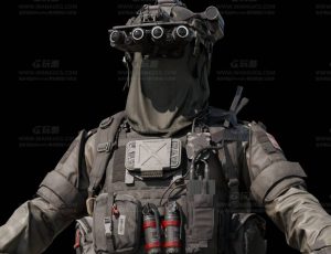 蒙面超级特种兵战士Blend模型