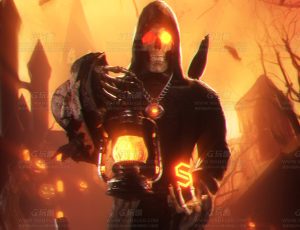 万圣节场景C4D工程源文件