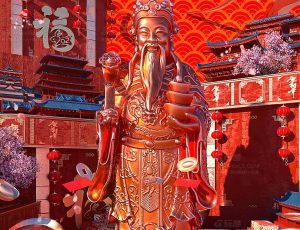 初五过年场景C4D工程源文件