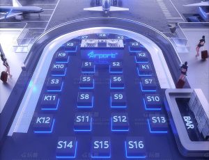 飞机场卡座场景C4D工程源文件