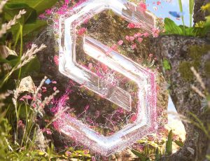 湖中LOGO展示场景C4D工程源文件