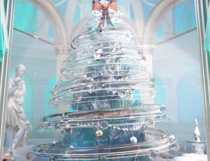 唯美的通透的圣诞节树场景C4D工程源文件