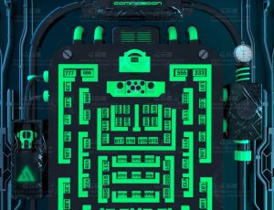 绿色机械卡座场景C4D工程源文件