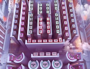 情人节台位场景C4D工程源文件