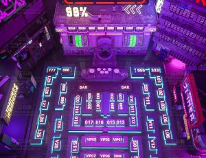 赛博朋克座位大场景C4D工程源文件