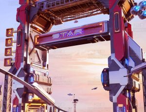 国庆节科技场景C4D工程源文件