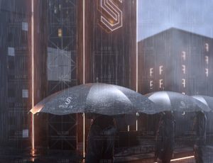 下雨天场景C4D工程源文件