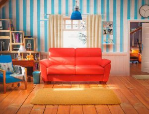 色彩艳丽的客厅场景C4D工程源文件