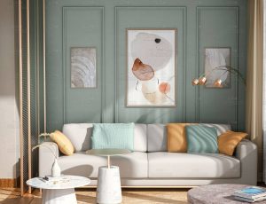 阳光透射的客厅场景C4D工程源文件