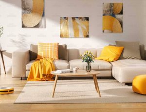 光亮客厅场景C4D工程源文件