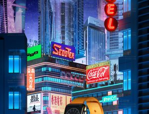 赛博朋克电子手表场景C4D工程源文件