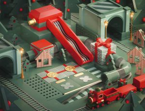 圣诞节卡通场景C4D工程源文件