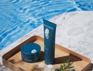 蓝色化妆品场景C4D工程源文件