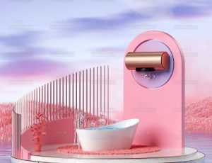 高级热水器渲染场景C4D工程源文件