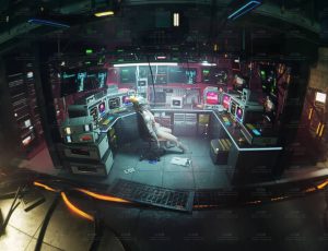 玩酷CG网—赛博朋克科幻风格室内建筑模型