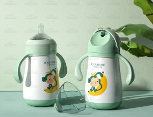 双奶瓶子场景C4D工程源文件