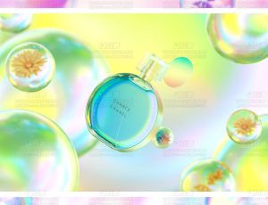 彩色泡泡香水场景C4D工程源文件