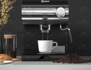 灰色感咖啡机场景C4D工程源文件