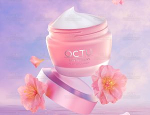 面霜粉色场景C4D工程源文件