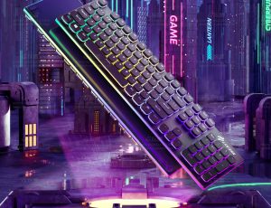 赛博朋克机械键盘场景C4D工程源文件