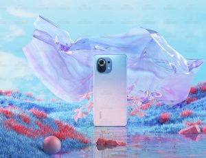 手机渲染户外场景C4D工程源文件