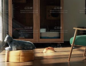 猫粮渲染场景C4D工程源文件