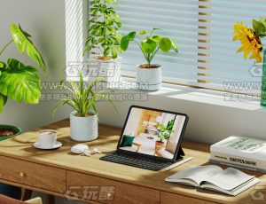 苹果产品室内场景C4D工程源文件